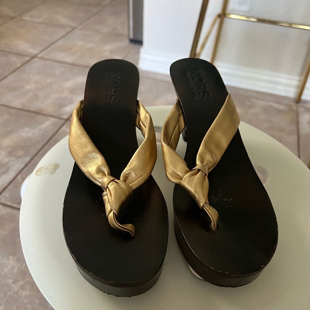Michael Kors Gold and Black Wedge